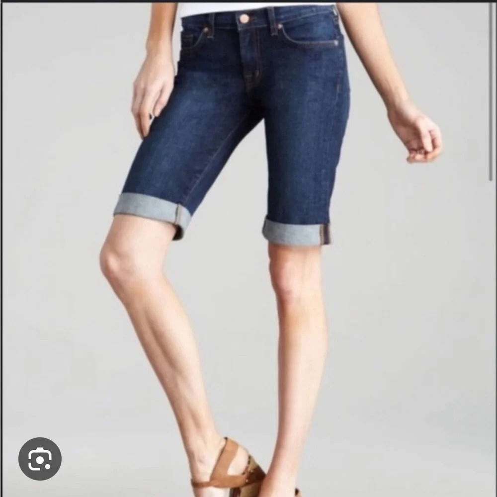 J Brand Cuffed Denim Bermuda Shorts